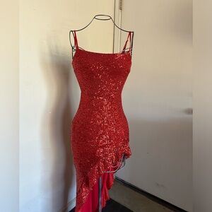 Sequin red prom dress